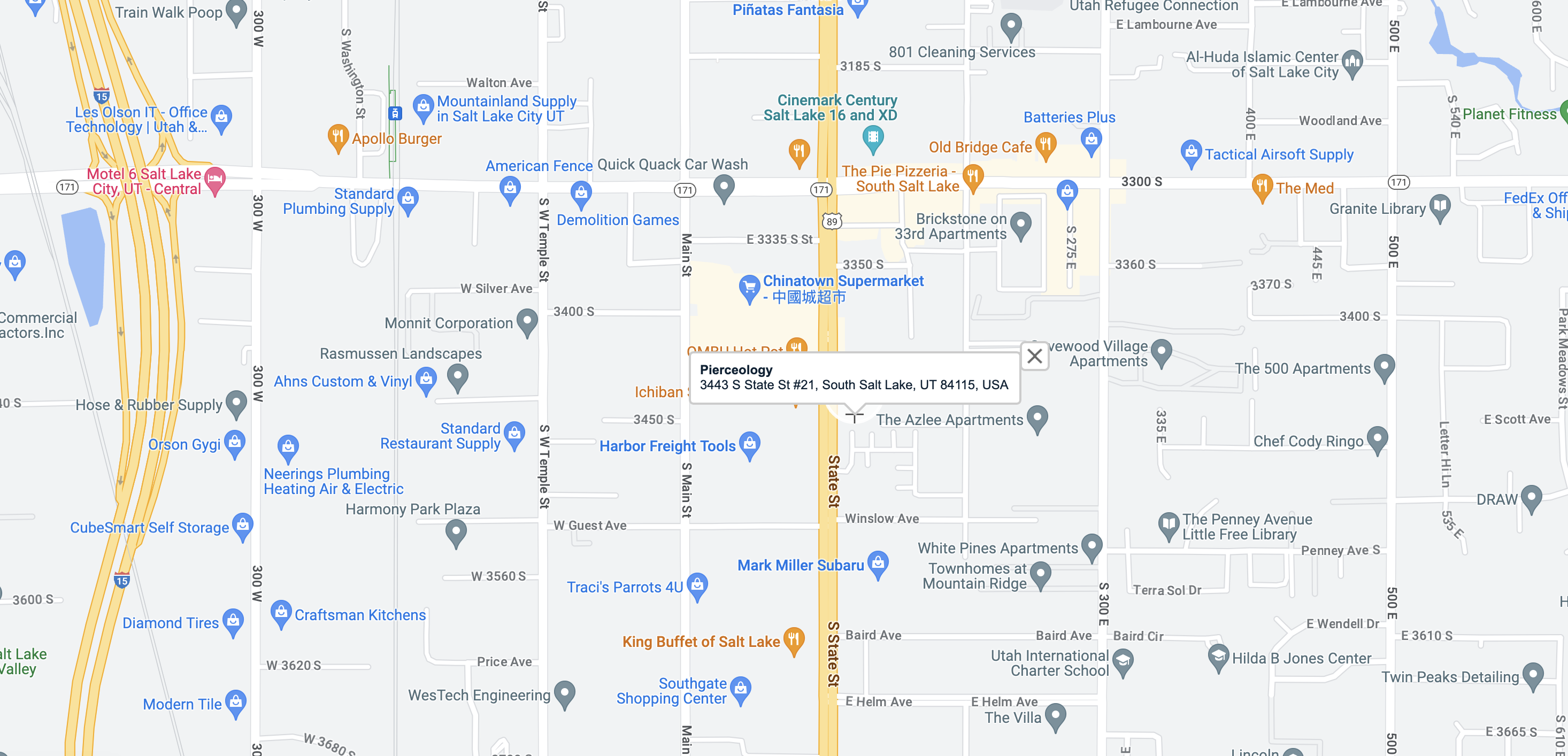 Pierceology Address Map